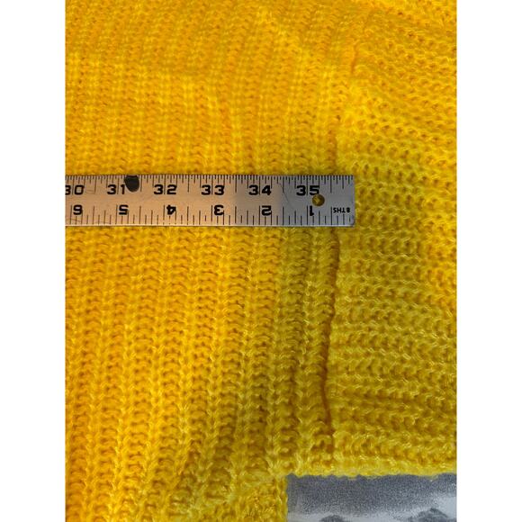 ASOS Bright Vibrant Yellow Long Sleeve Button Knit Sweater Women’s Size 24 Gift - Picture 13 of 15